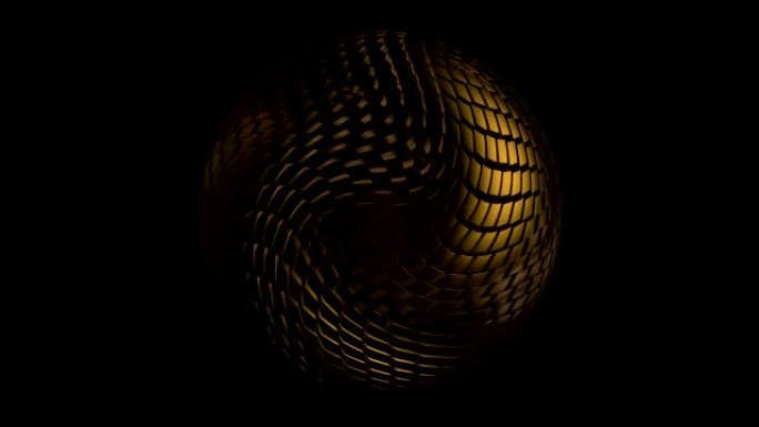 体积立方块的抽象球体。艺术对象围绕自身动态旋转。循环