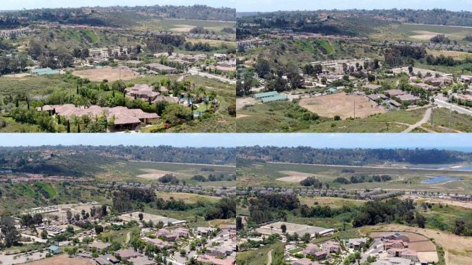 圣地亚哥山谷有大别墅的高级社区鸟瞰图