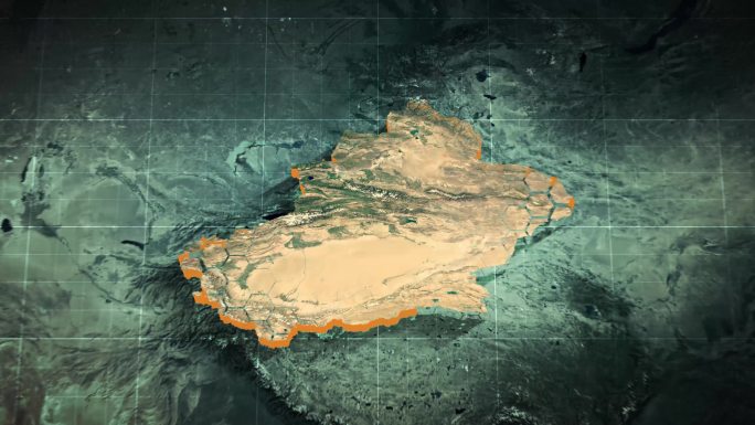 【AE模板】暗调三维卫星地图 新疆