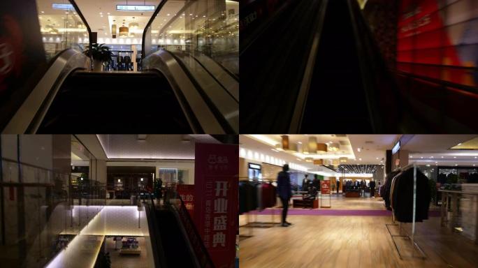 著名的青岛市拥挤购物中心步行延时全景4k中国