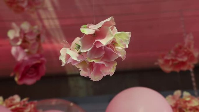 节日派对装饰用织物手工制作的粉红玫瑰