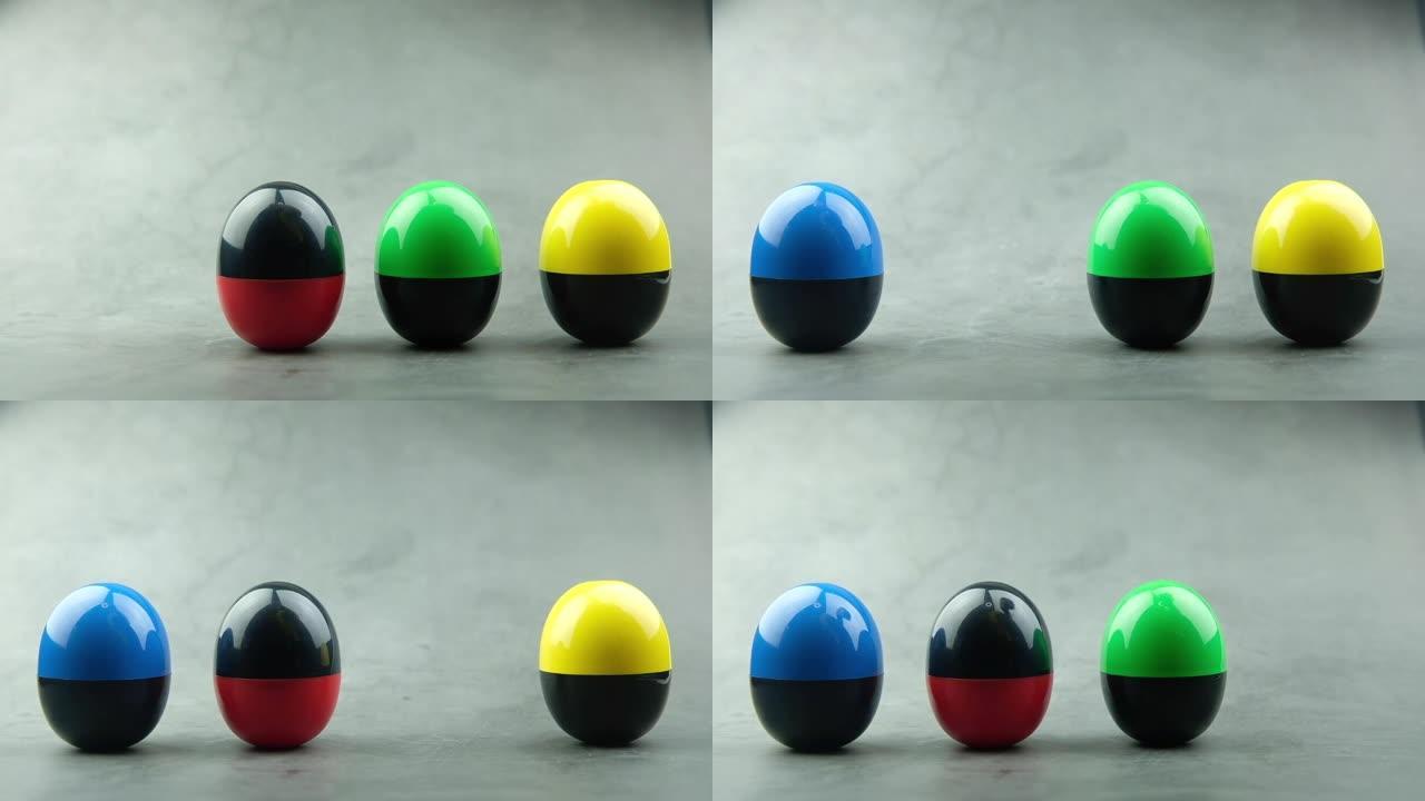 手选塑料鸡蛋或鸡蛋惊喜玩具四色