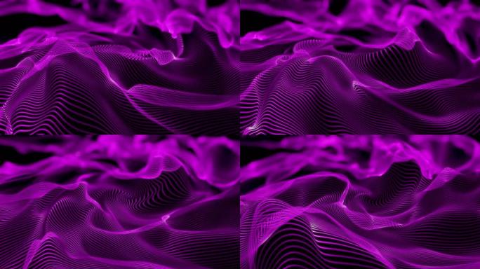抽象线条波浪背景紫色抽象波浪背景全息紫色
