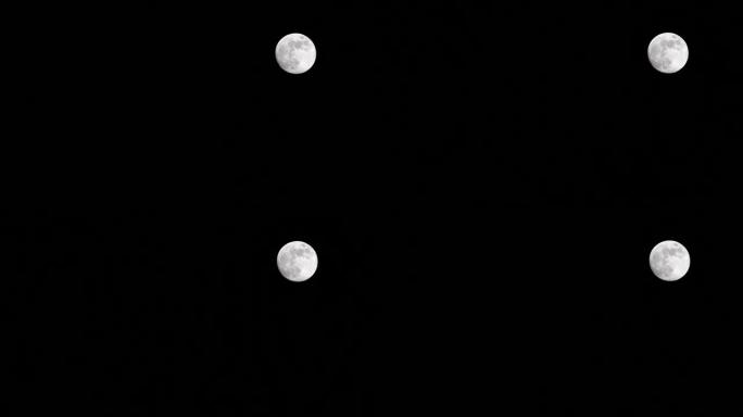 夜空中的满月，满月的月相，月相4k视频，