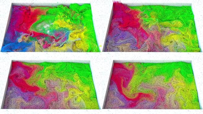 抽象液体颗粒混合或混合颜色