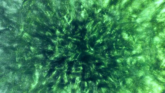 绿色能源抽象迷幻变形流动漩涡沸腾宇宙有机模式背景