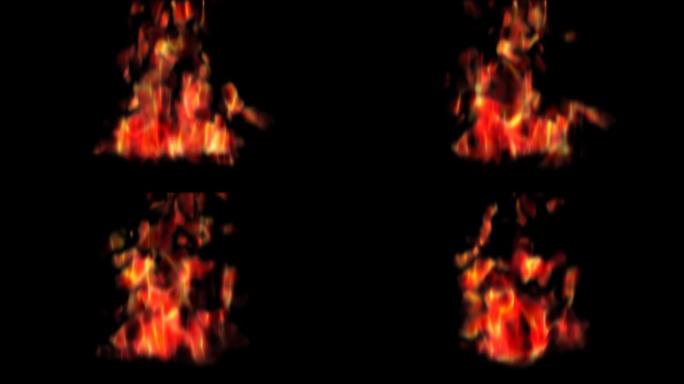 全高清分辨率逼真的火灾动画叠加背景。