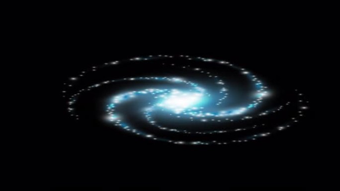星系。螺旋星系的动画。天文学，卡通