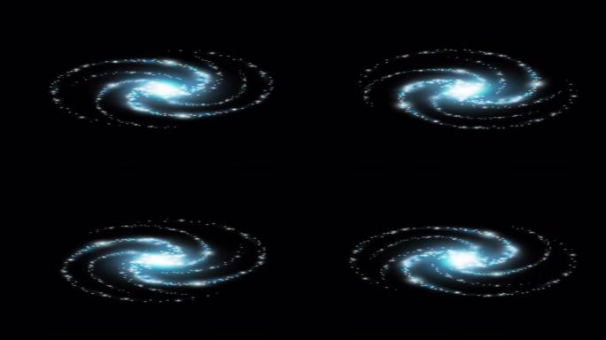 星系。螺旋星系的动画。天文学，卡通