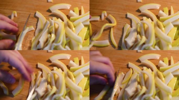 切竹笋砧板笋片做菜