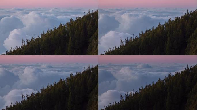 特内里费岛山顶云层全景延时4k西班牙