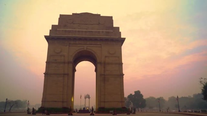 美丽的颜色日出看印度门