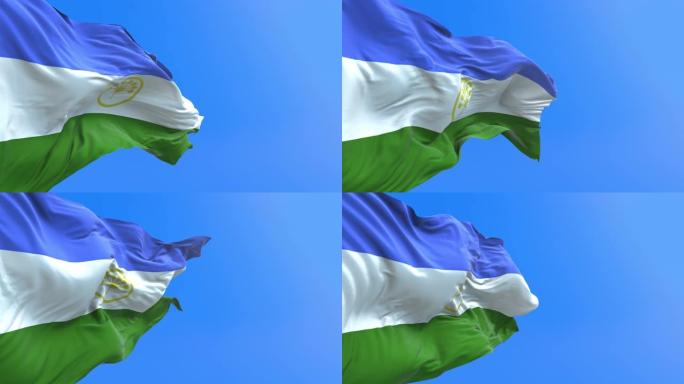 巴什科尔托斯坦-3D逼真的挥舞旗帜背景