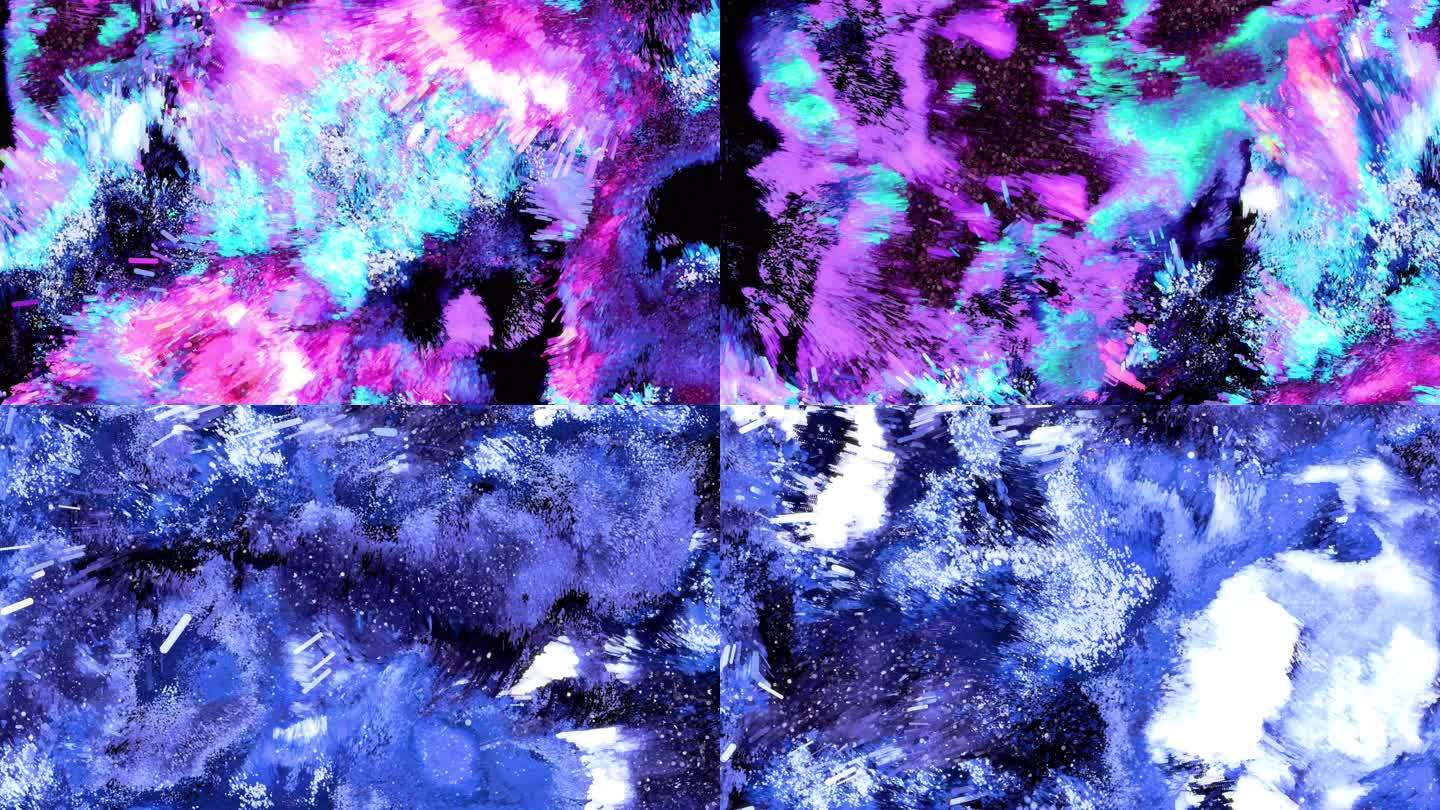 8k视觉创意抽象粒子流动彩色海洋涌动艺术