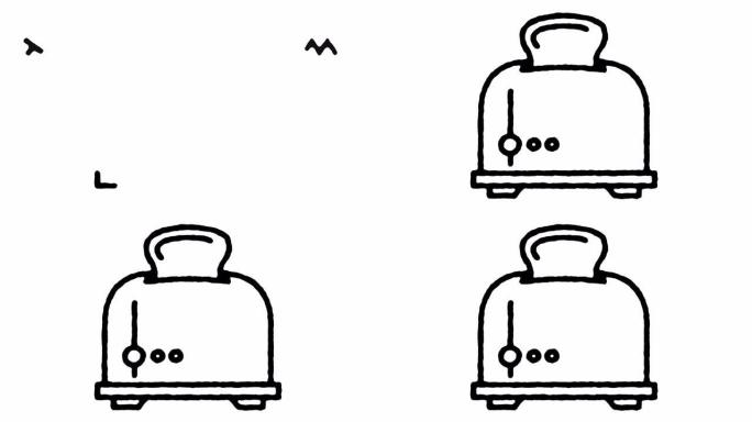 吐司架草图线图标动画