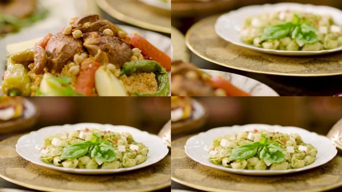 4k分辨率的传统土耳其食品慢动作跟踪镜头