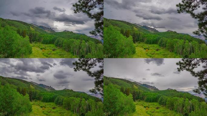 灰雨多云日出山日落前时间推移4k