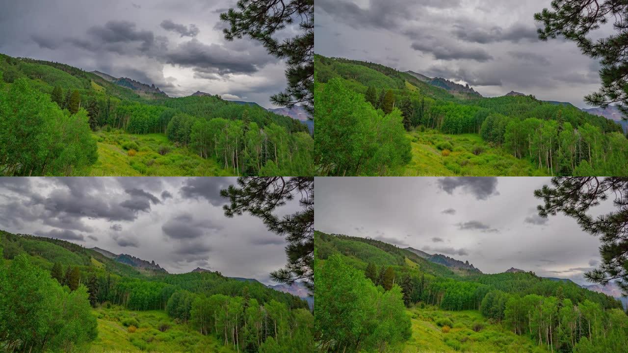 灰雨多云日出山日落前时间推移4k