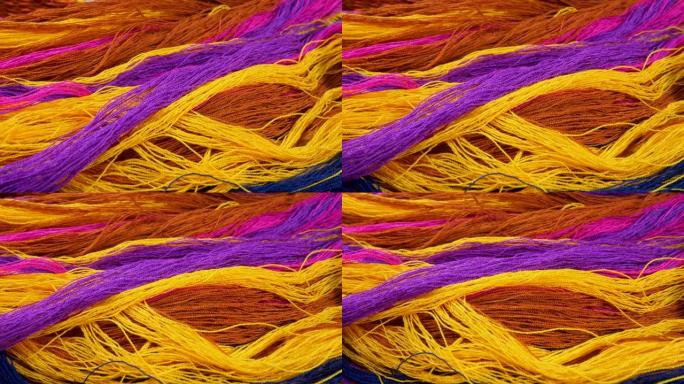 棕色、黄色、紫色和粉色波浪形清洁弹性编织材料