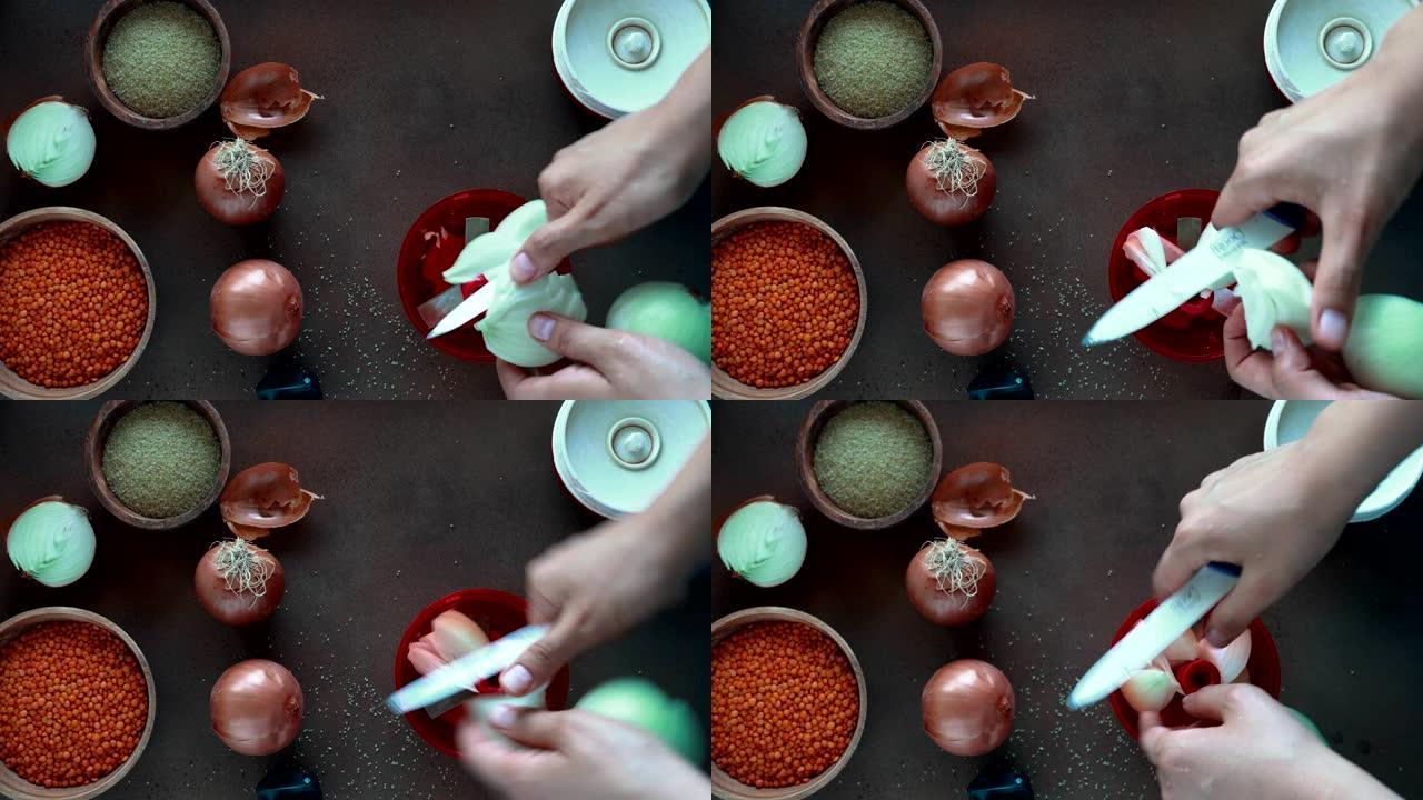 土耳其红色扁豆球 (扁豆馅饼) 的制作