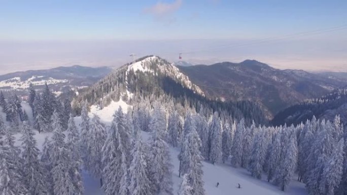 罗马尼亚波亚纳布拉索夫滑雪坡鸟瞰图1
