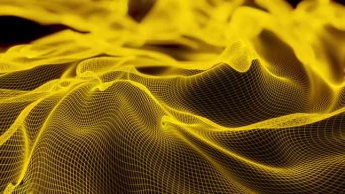 抽象网格波背景抽象粒子扭曲动态波浪线条