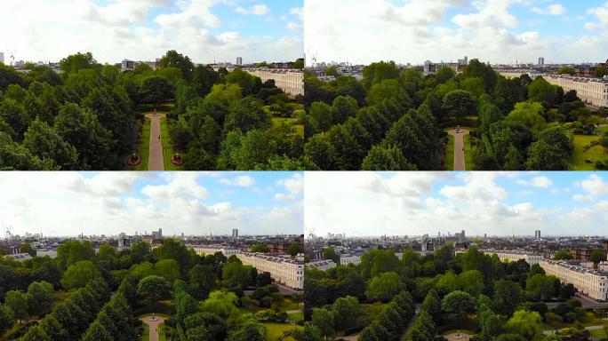 英国伦敦摄政公园的鸟瞰图