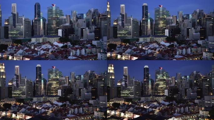 黄昏时分的新加坡中央商务区