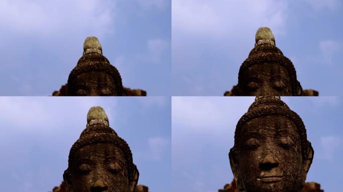 阿瑜陀耶时期的佛像头像，b-roll视频拍摄