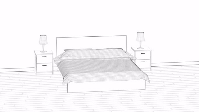 现代卧室的3d设计