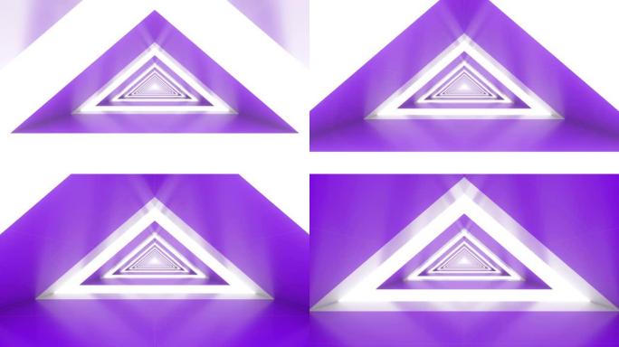 紫色抽象环形三角隧道