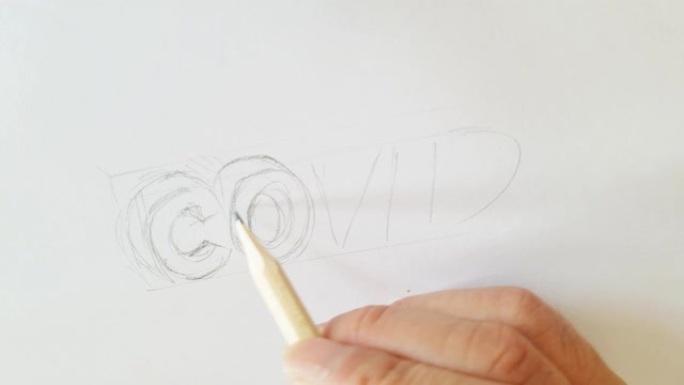 手绘3D艺术字母，covid