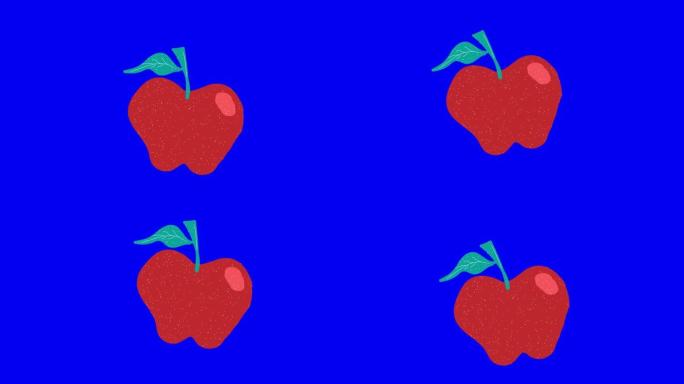 苹果手绘蓝屏。浮动循环动画