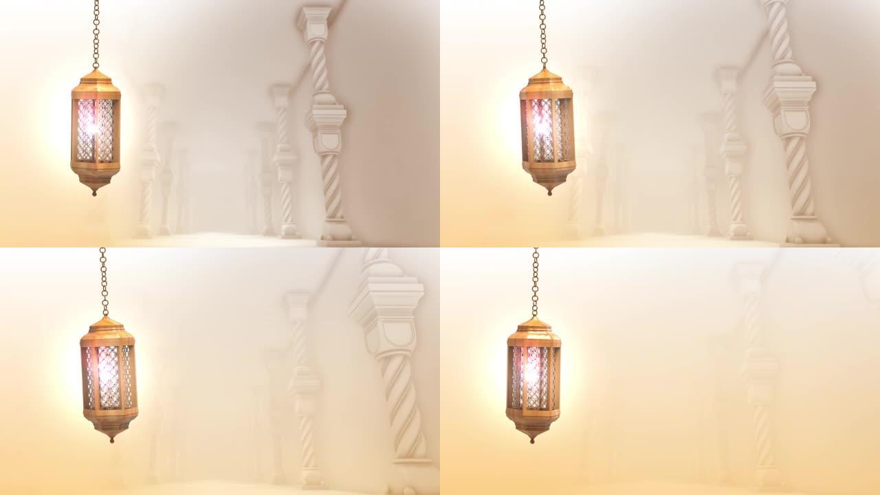 斋月蜡烛灯，3d动画