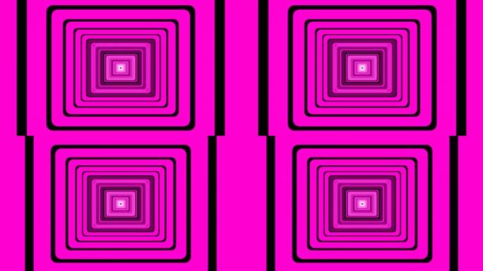 带霓虹粉色框架的抽象环形背景隧道