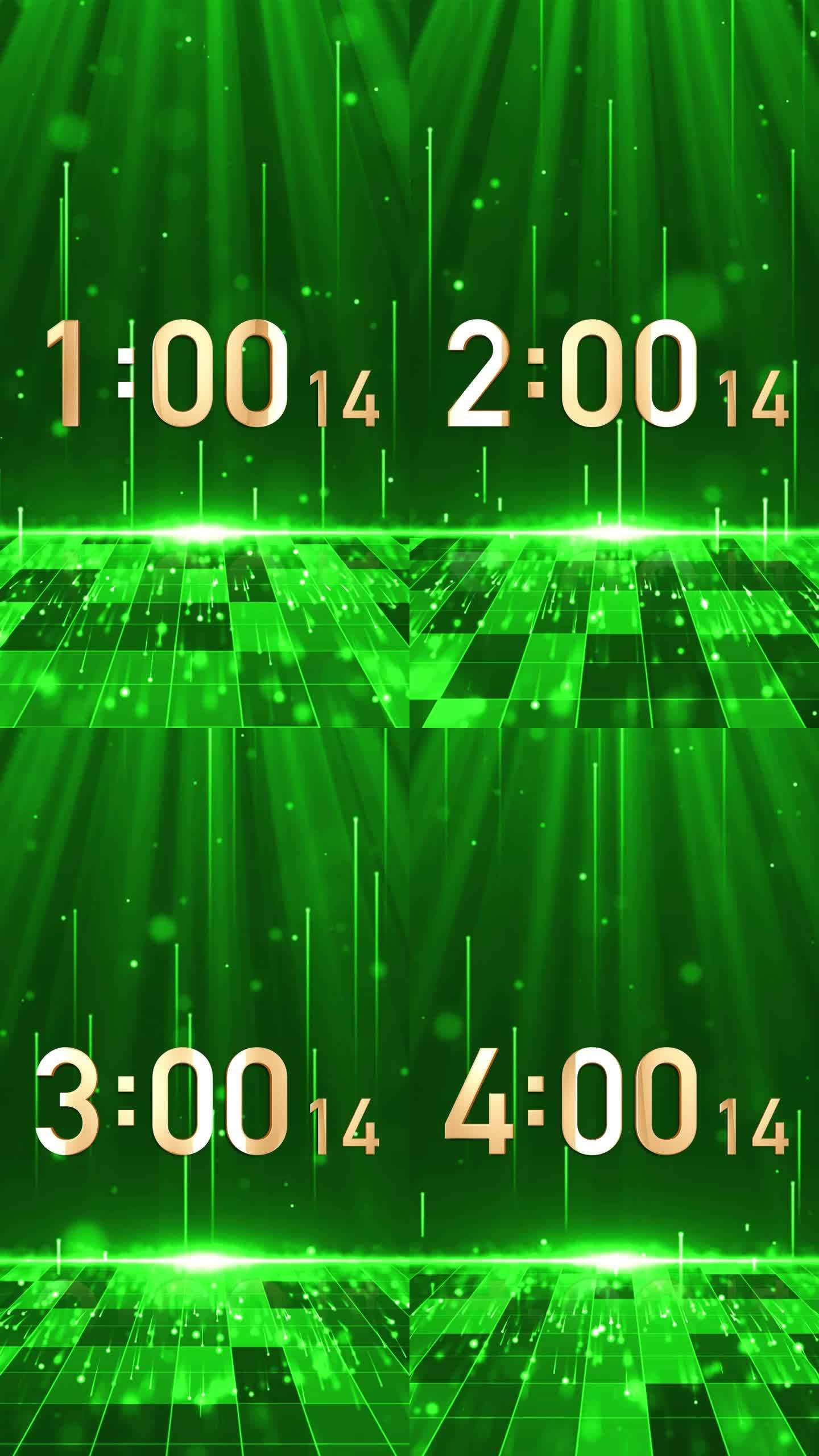 高端绿色五分钟液晶正数顺数计毫秒竖屏