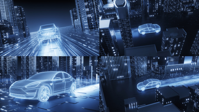 科技智能驾驶新能源汽车片头AE+C4D