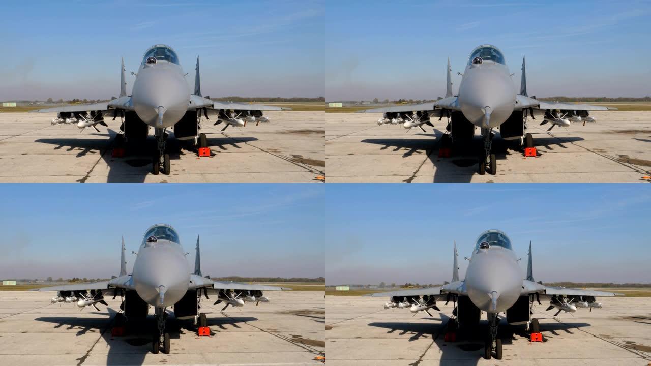 战斗战斗机的鼻子MiG 29支点与空中俄罗斯的错误