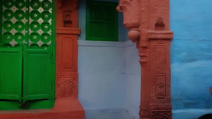 蓝色的房子在著名的焦特布尔蓝色的城市。印度拉贾斯坦邦焦特布尔。