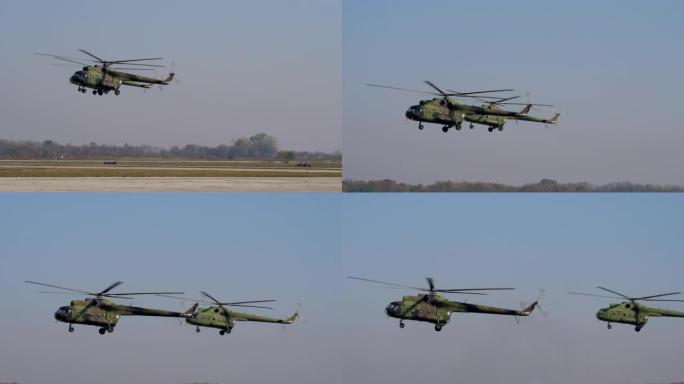 用于运输部队的Mil Mi-17 Hip直升机到达战场