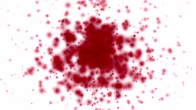 红色粒子的爆炸抽象运动背景危险病毒和尘埃传播的概念