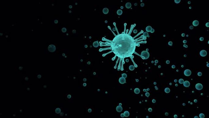 漂浮在呼吸飞沫中的病毒颗粒。