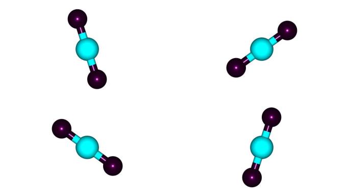 旋转碳二氧分子视频