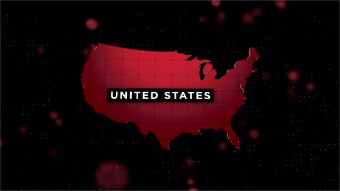 4K冠状病毒爆发与美国地图冠状病毒概念