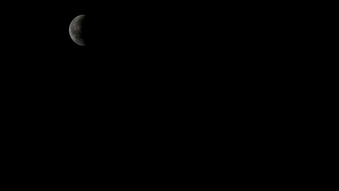 在月相期间，当新月在天空上缓慢移动时，云层从新月的前面经过。它是地球上的观察者看到的月球被照亮部分的