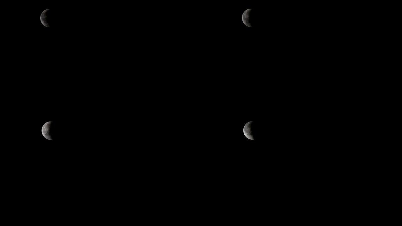 在月相期间，当新月在天空上缓慢移动时，云层从新月的前面经过。它是地球上的观察者看到的月球被照亮部分的