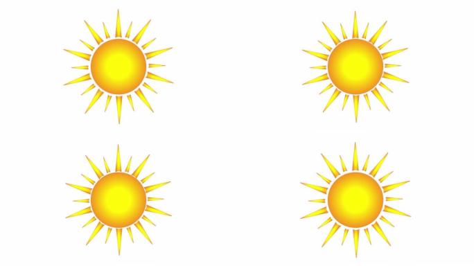 太阳矢量图形图标，简单的按钮动画，脉冲射线