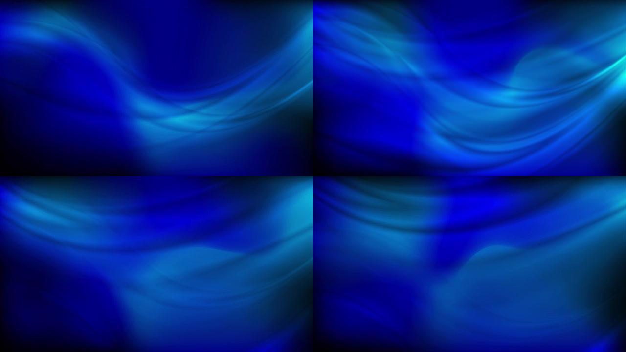 深蓝色平滑模糊波抽象运动背景