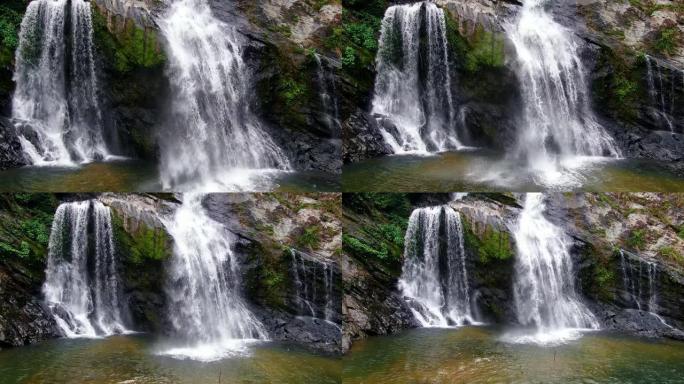 雨季克伦清瀑布底部慢动作视频。那空西塔玛拉特省 (Nakhon Si Thammarat provi