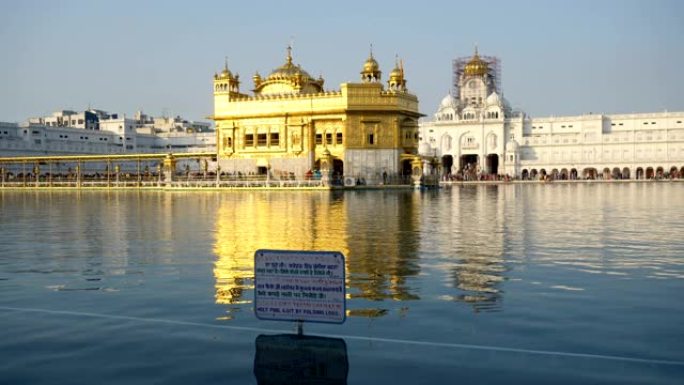 印度阿姆利则的金庙和圣水池
